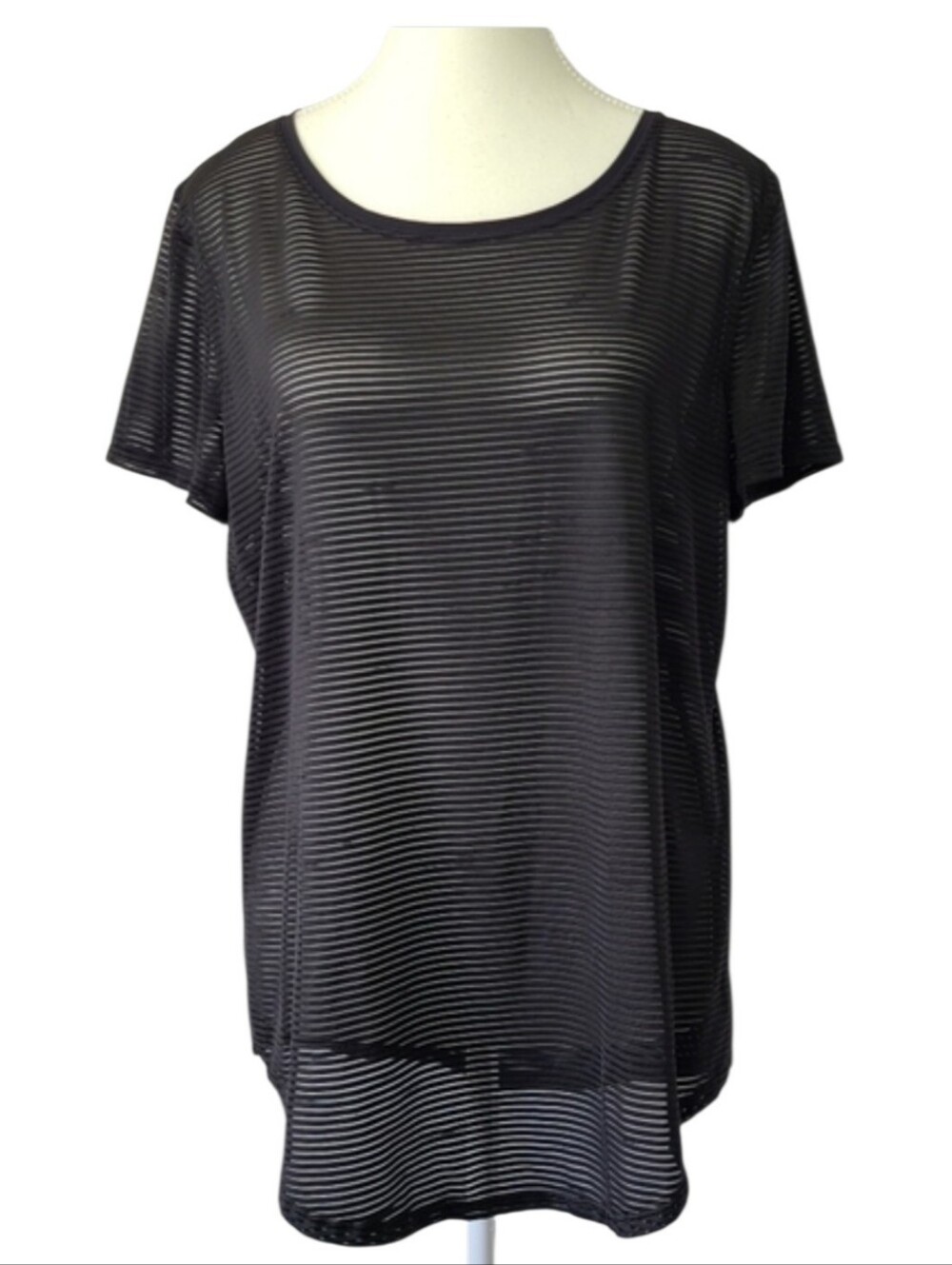 Lululemon Athletica All Love Crew Striped Short Sleeve Semi Sheer Shirt